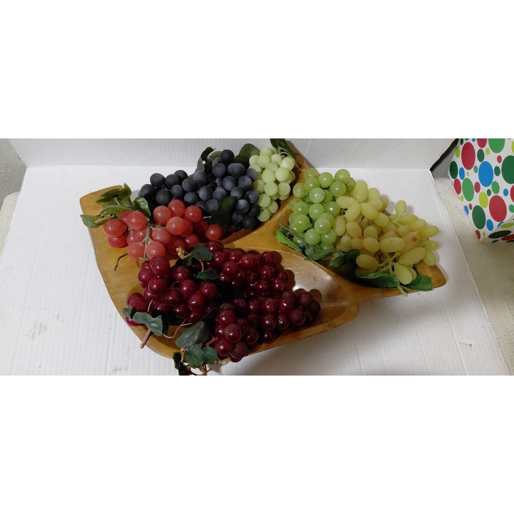 Vintage Kitchen Lot Of 10 Faux Rubber Plastic Grapes farmhouse decor retro home